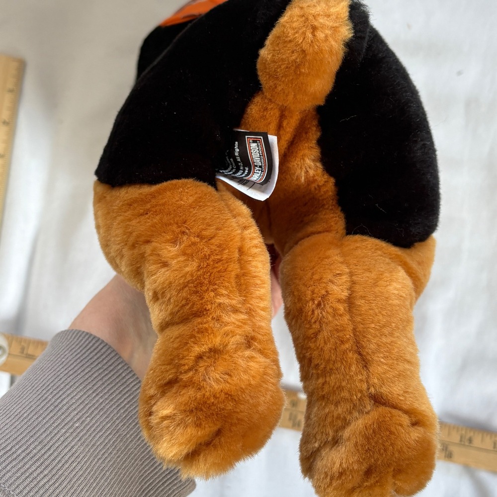 Harley-Davidson Rottweiler Plush Dog Orange Bandana 2003 Collectible 14 Inch - Picture 13 of 13